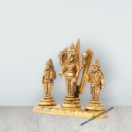 Natraj Double Frame - 9 x 7.5 Inches | Antique Brass Statue/ Nataraj Murti/ Natraja Statue for Pooja - Retail Maharaj