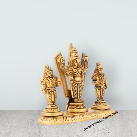 Natraj Double Frame - 9 x 7.5 Inches | Antique Brass Statue/ Nataraj Murti/ Natraja Statue for Pooja - Retail Maharaj