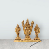 Natraj Double Frame - 9 x 7.5 Inches | Antique Brass Statue/ Nataraj Murti/ Natraja Statue for Pooja - Retail Maharaj