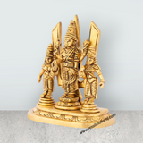 Balaji Murti - 5 x 4.5 Inches | Balaji Sridevi Boodevi with Namam/ Antique Brass Idol/ Balaji Statue for Pooja - Retail Maharaj