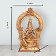 Saraswati sitting on Base Murti - 15 x 11 inches | Panchaloha Idol / Vagdevi with arch Statue for pooja - Retail Maharaj