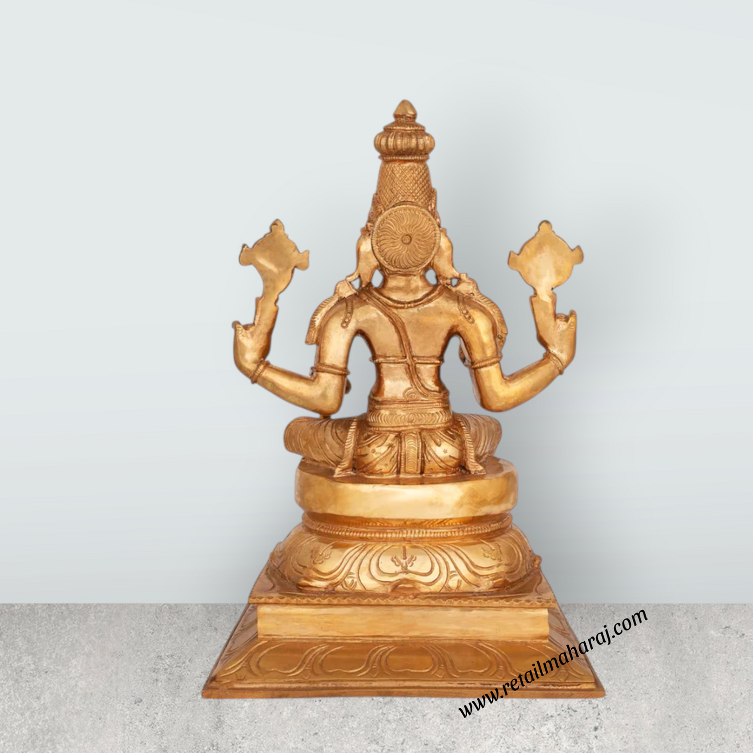 Vishwak Sena Sitting on Base Murti - 12 x 8 Inches | Panchaloha Idol / Vishwaksena Statue for Pooja - Retail Maharaj
