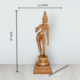 Sivagami Standing on Base Murti - 18 x 5.5 Inches | Panchaloha Idol/ Sivagami Statue/ Sivagami Idol for Pooja - Retail Maharaj