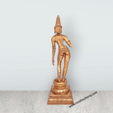 Sivagami Standing on Base Murti - 18 x 5.5 Inches | Panchaloha Idol/ Sivagami Statue/ Sivagami Idol for Pooja - Retail Maharaj