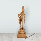 Sivagami Standing on Base Murti - 18 x 5.5 Inches | Panchaloha Idol/ Sivagami Statue/ Sivagami Idol for Pooja - Retail Maharaj