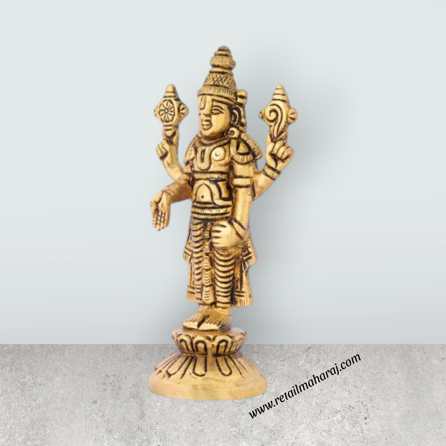 Balaji Standing - 5 Inches | Antique Brass Statue/ Balaji Idols for Pooja/ 375 Gms Approx - Retail Maharaj