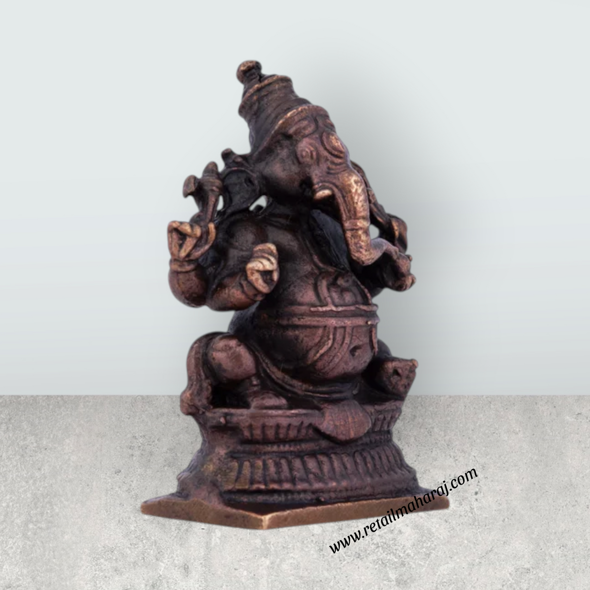 Ganesha Murti Statue – 1.5 x 1 Inches Copper Idol Vinayaka Idol for Pooja – 40 Gms Approx - Retail Maharaj