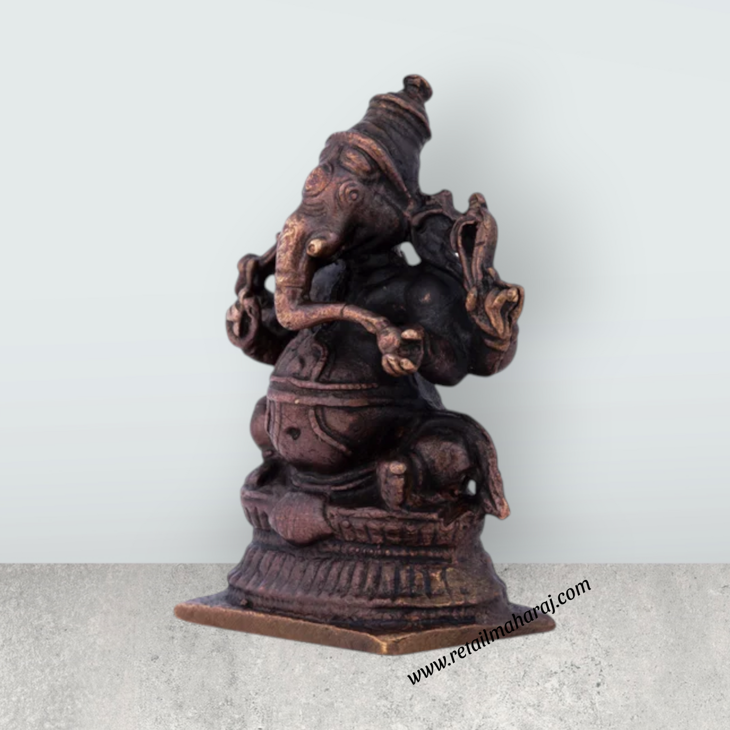 Ganesha Murti Statue – 1.5 x 1 Inches Copper Idol Vinayaka Idol for Pooja – 40 Gms Approx - Retail Maharaj