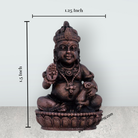 Kubera Statue - 1.5 x 1.25 Inches | Kuber Murti/ Copper Idol/ Kuberan Idol for Pooja/ 55 Gms Approx - Retail Maharaj