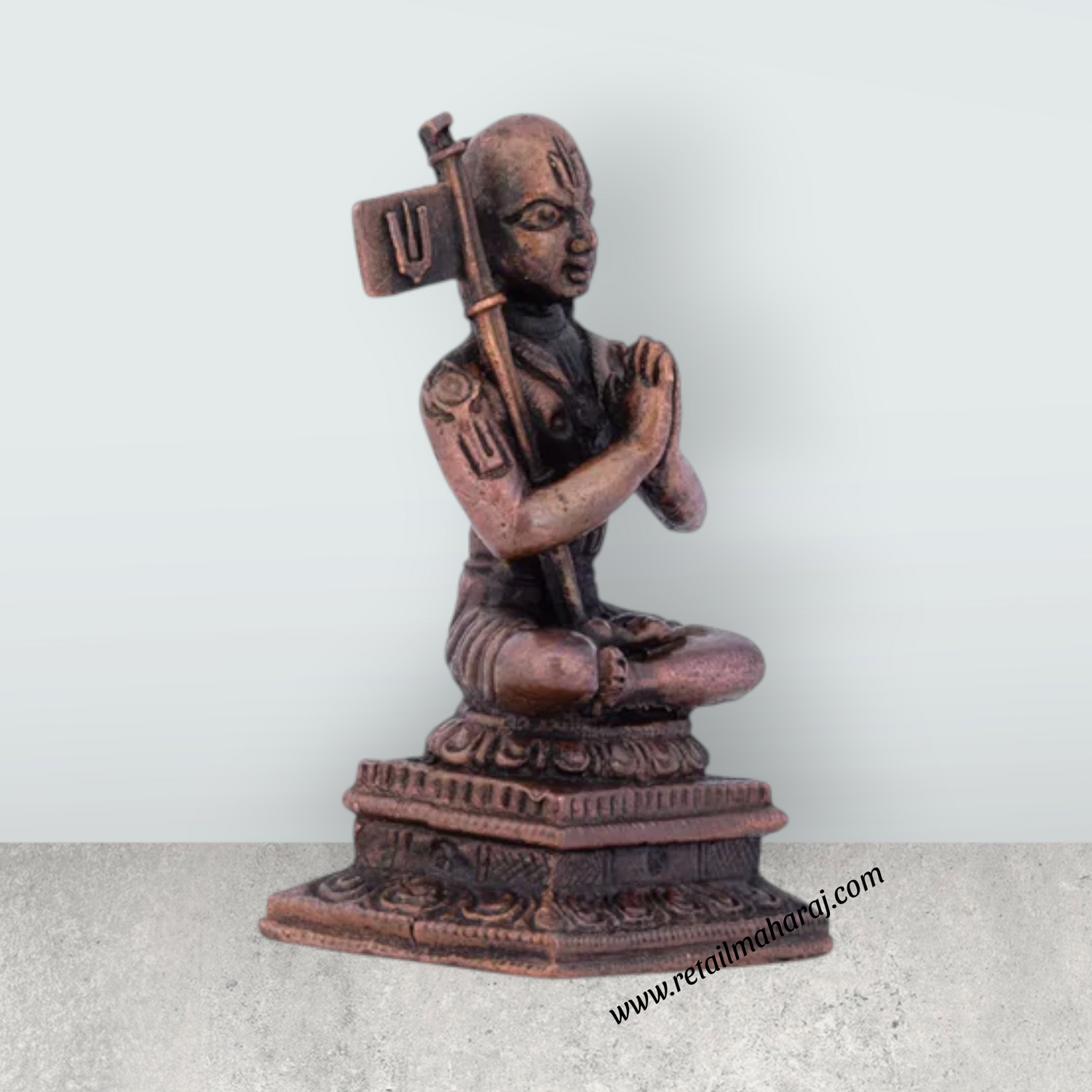 Ramanujacharya Statue – 2.5 x 2 Inches | Copper Idol/ Ramanujar Idol for Pooja/90 Gms Approx - Retail Maharaj