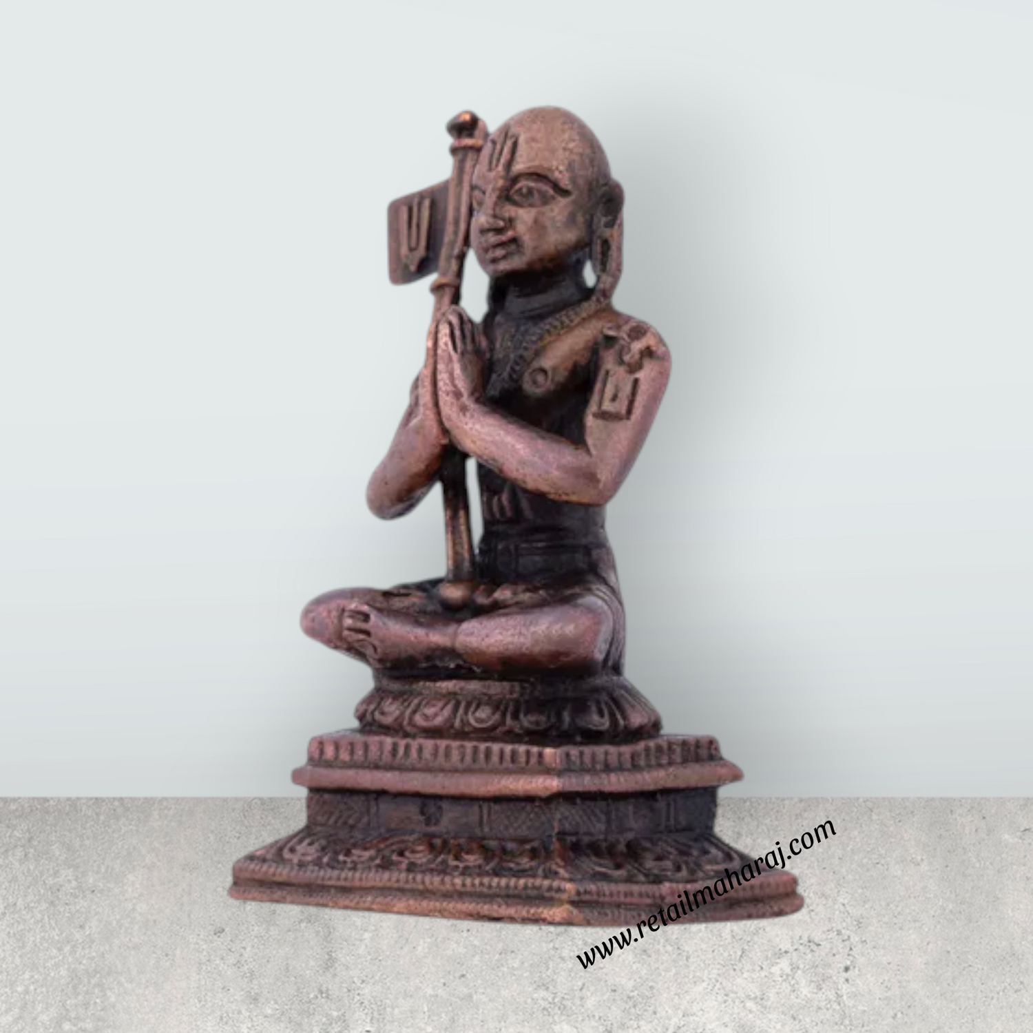 Ramanujacharya Statue – 2.5 x 2 Inches | Copper Idol/ Ramanujar Idol for Pooja/90 Gms Approx - Retail Maharaj