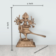 Arumugam Murugan Sitting on Peacock on Base Murti - 10 x 9 Inches | Bronze Idol/ Murugan Statue For Home & Pooja - Retail Maharaj