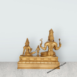 Somaskandar Sitting on Base Murti - 13 x 14 Inches | Bronze Somaskandar Idol for Pooja - Retail Maharaj
