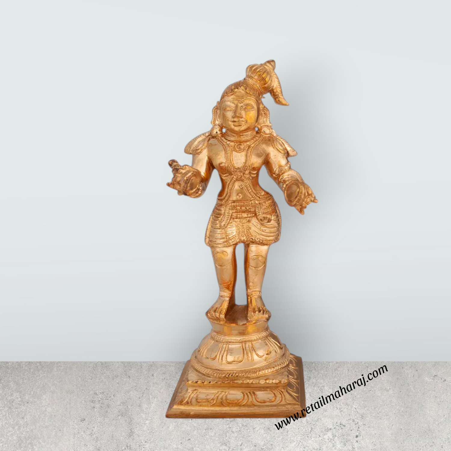 Naalvar Set- 5.75 x 2.25 Inches | Panchaloha Idol/ Appar/ Sundarar/ Sambandar/ Manikavasagar/ Nalvar Idols for Pooja - Retail Maharaj
