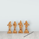 Naalvar Set- 5.75 x 2.25 Inches | Panchaloha Idol/ Appar/ Sundarar/ Sambandar/ Manikavasagar/ Nalvar Idols for Pooja - Retail Maharaj
