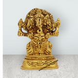 Panchamuga Ganesha Statue - 2 x 2.75 Inches | Antique Finish Vinayagar Statue / Brass Statue for Pooja - Retail Maharaj