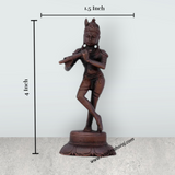 Krishnan Statue - 4 x 1.5 Inches | Copper idol/ Krishna Idol for Pooja/ 170 Gms Approx - Retail Maharaj