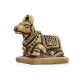 Nandi Statue - 1 x 1.5 Inches | Antique Brass Idol/ Nandi Murti for Pooja/ 40 Gms Approx
