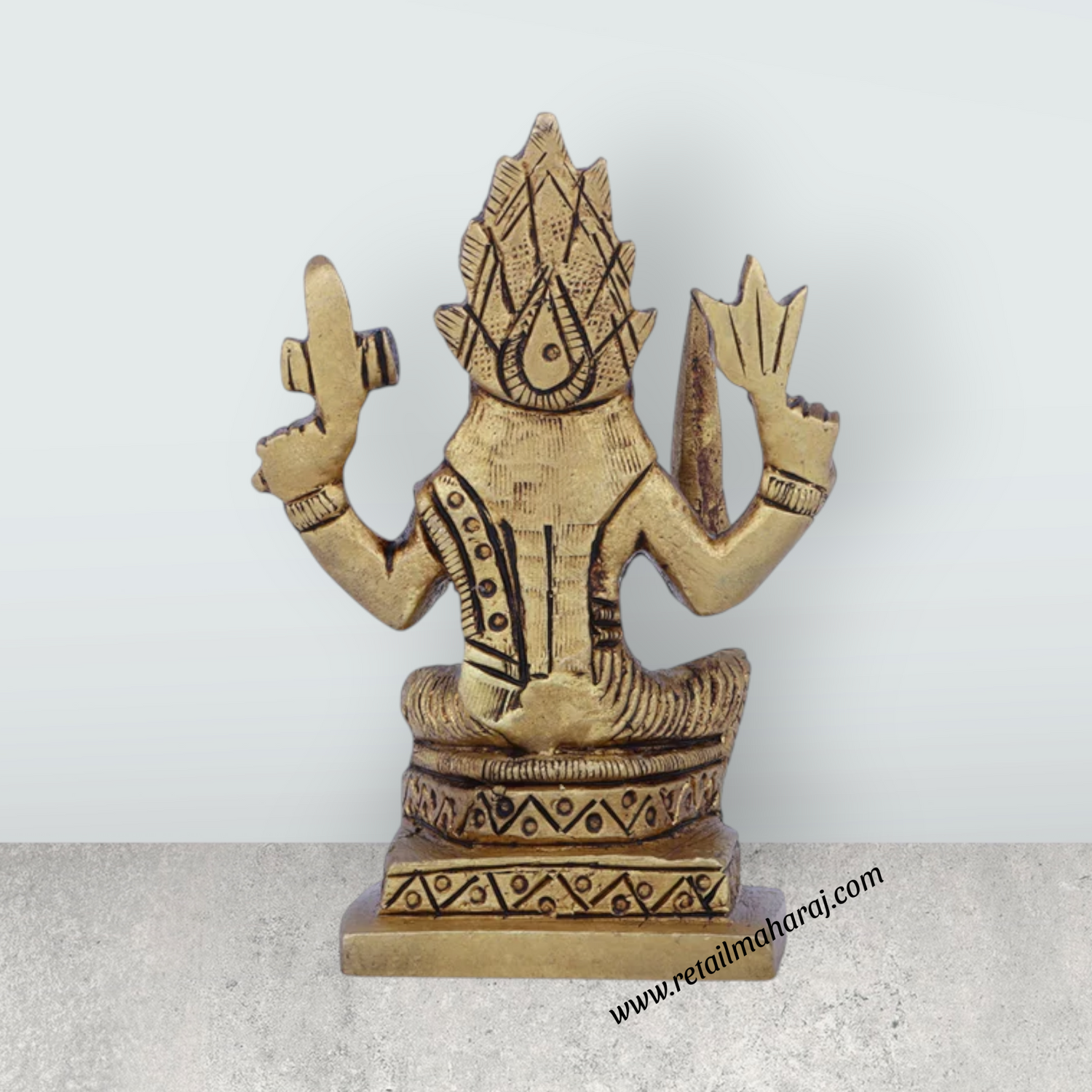 Karumariamman Statue - 3 x 2.5 Inches | Antique Brass Idol/ Sitting Karumariamman Idol for Pooja/ 200 Gms Approx