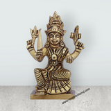 Karumariamman Statue - 3 x 2.5 Inches | Antique Brass Idol/ Sitting Karumariamman Idol for Pooja/ 200 Gms Approx