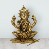Laxmi Murti - 3.5 x 2.75 Inches | Brass Idol/ Lakshmi Idol/ Lakshmi Murti/ Lakshmi Statue for Pooja - Retail Maharaj