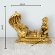 Vishnu Lakshmi Idol With Sheshnag - 3 x 3 Inches | Antique Brass Idol/ Laxmi Vishnu Murti for Pooja/ 570 Gms - Retail Maharaj