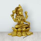 Lakshmi Idol - 5.5 x 4.5 Inches | Antique Brass Idol/ Laxmi Murti/ Lakshmi Murti for Pooja/ 1.410 Kgs Approx - Retail Maharaj