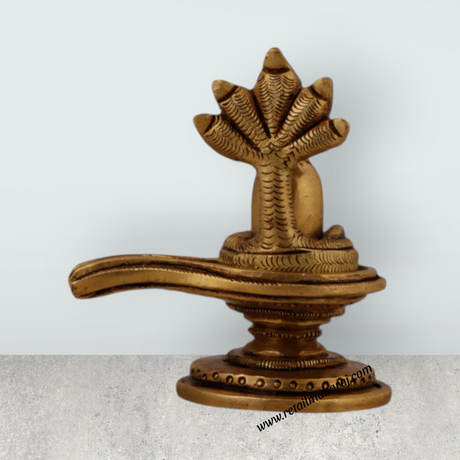 Shivling with Nagam - 2.5 Inches | Shiva Lingam/ Antique Brass Statue/ Sivalingam for Pooja - Retail Maharaj
