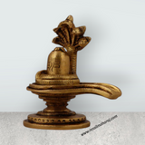 Shivling with Nagam - 2.5 Inches | Shiva Lingam/ Antique Brass Statue/ Sivalingam for Pooja - Retail Maharaj