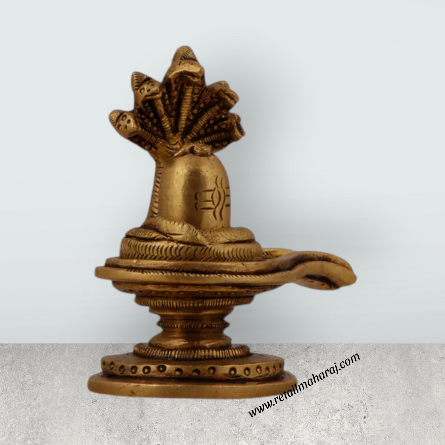 Shivling with Nagam - 2.5 Inches | Shiva Lingam/ Antique Brass Statue/ Sivalingam for Pooja - Retail Maharaj