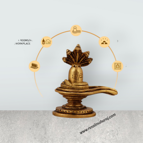 Shivling with Nagam - 2.5 Inches | Shiva Lingam/ Antique Brass Statue/ Sivalingam for Pooja - Retail Maharaj