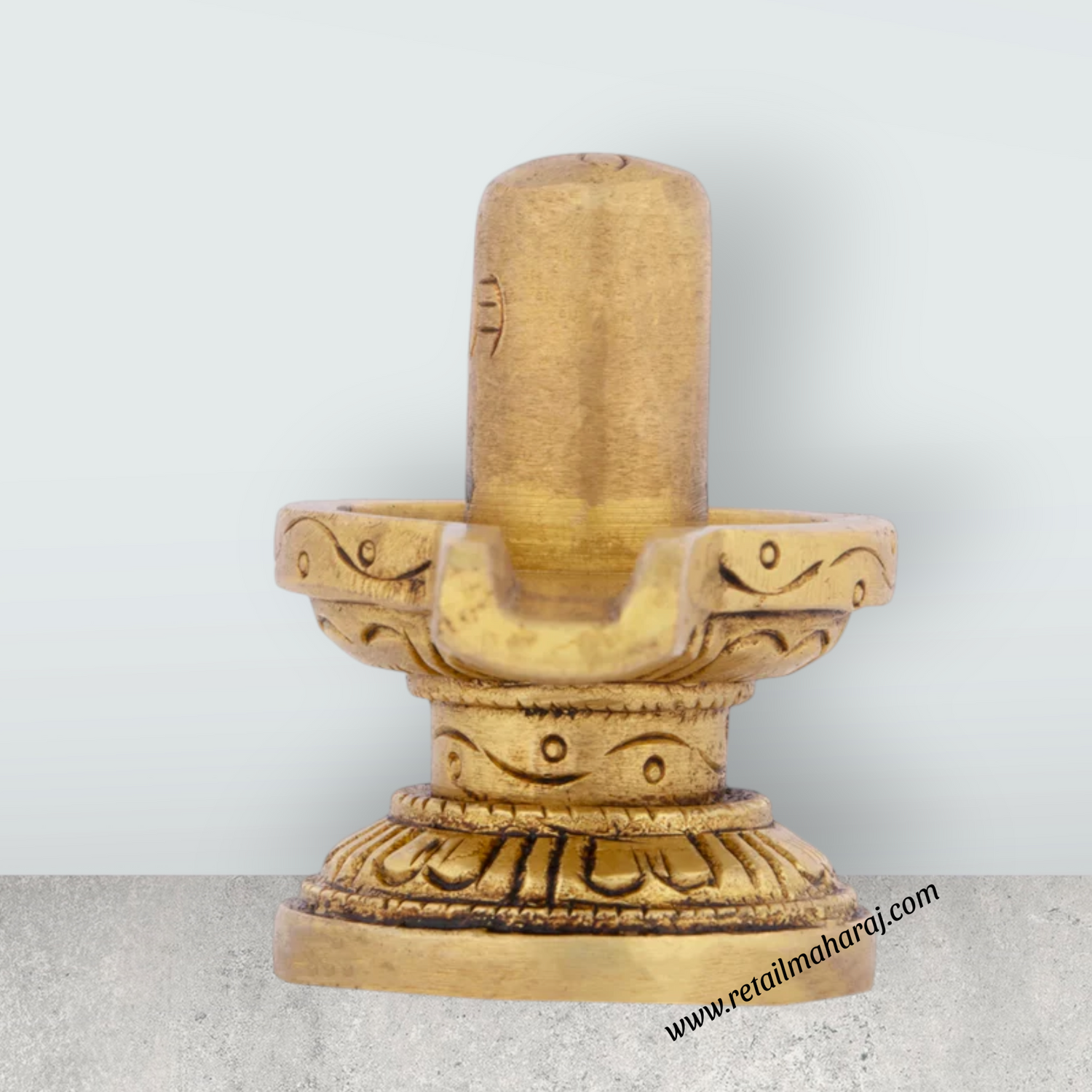 Shivling Statue - 2 x 2.25 Inches | Antique Brass Statue/ Mahadev Shivling Idol for Pooja/ 160 Gms Approx - Retail Maharaj