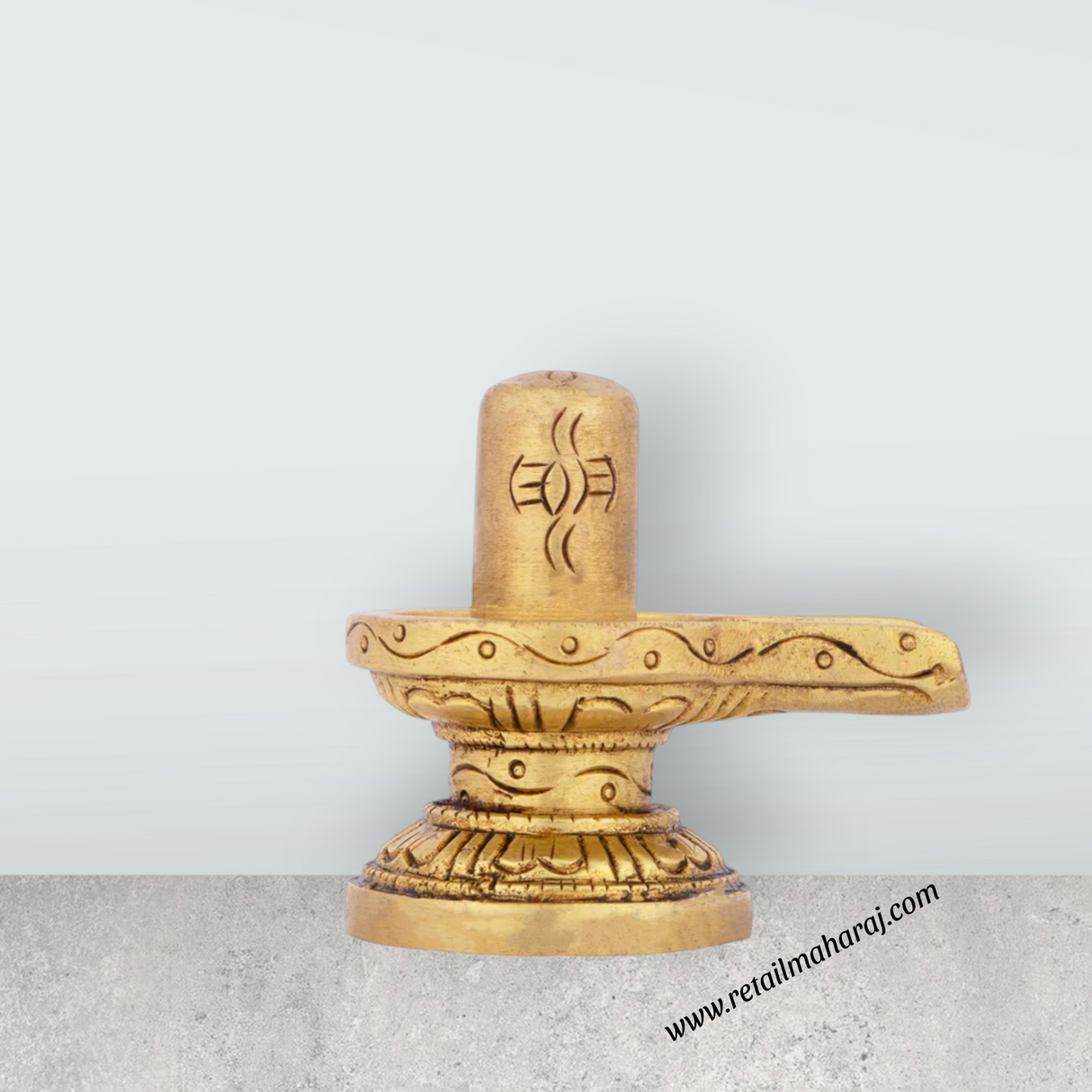 Shivling Statue - 2 x 2.25 Inches | Antique Brass Statue/ Mahadev Shivling Idol for Pooja/ 160 Gms Approx - Retail Maharaj