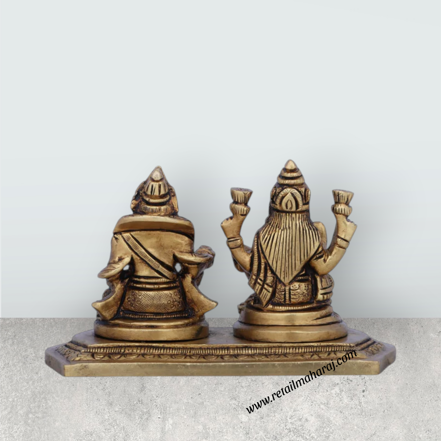Laxmi Kuber Idol - 3 x 5 Inches | Antique Brass Idol/ Kubera Lakshmi Idol for Pooja/ 600 Gms Approx