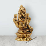 Laxmi Murti - 2 x 1.75 Inches | Brass Idol/ Lakshmi Idol/ Lakshmi Murti/ Lakshmi Statue for Pooja - Retail Maharaj