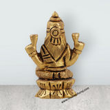 Laxmi Murti - 2 x 1.75 Inches | Brass Idol/ Lakshmi Idol/ Lakshmi Murti/ Lakshmi Statue for Pooja - Retail Maharaj