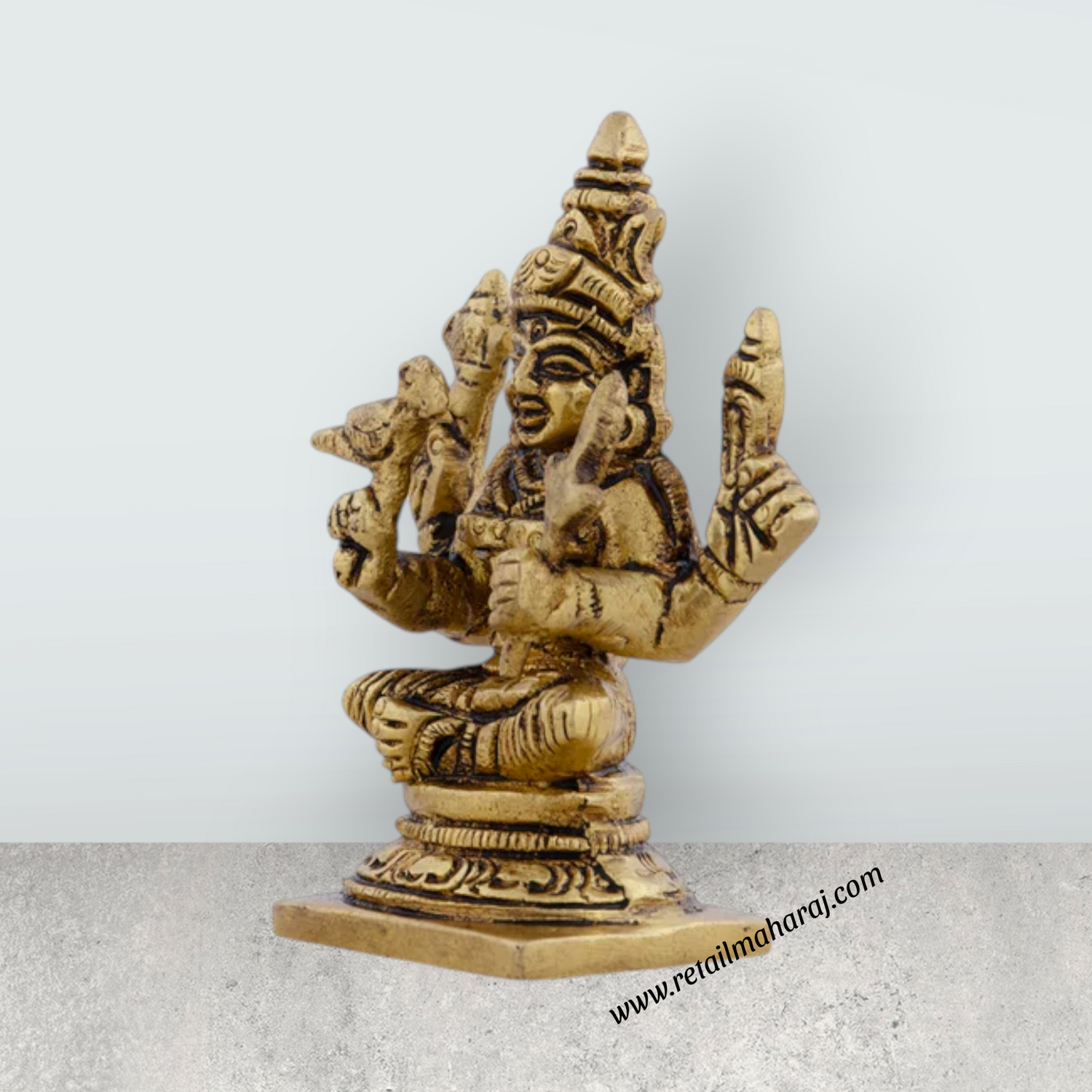 Kamakshi Idol - 3 x 2.5 Inches | Brass Idol/ Kamatchi Amman Statue for Pooja/ 160 Gms Approx