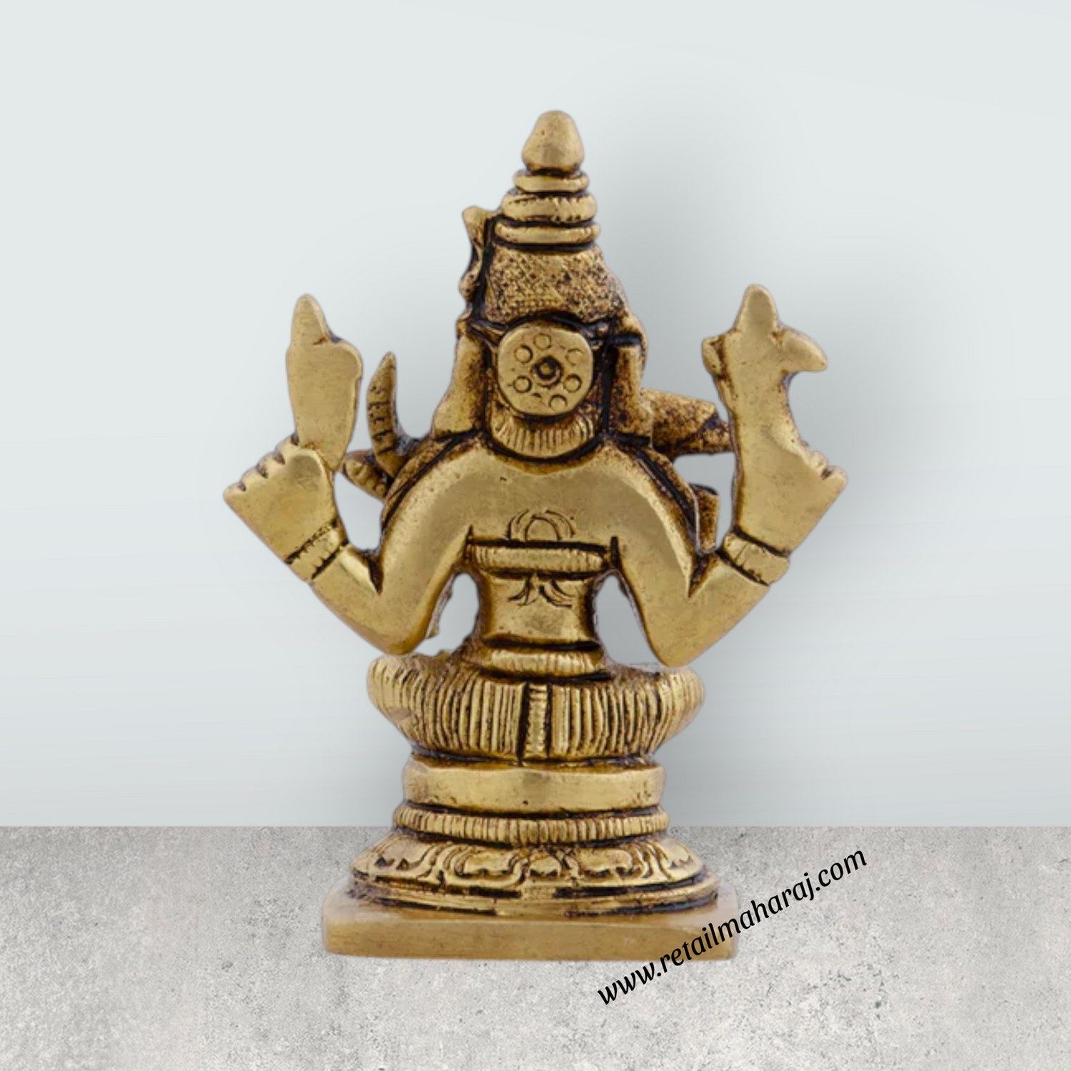 Kamakshi Idol - 3 x 2.5 Inches | Brass Idol/ Kamatchi Amman Statue for Pooja/ 160 Gms Approx