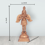 Garudan standing On Base Murti - 10 x 5.5 Inches | Panchaloham Statue / Garuda bhagavan Sculpture For Pooja - Retail Maharaj