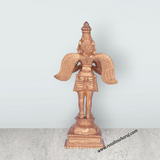 Garudan standing On Base Murti - 10 x 5.5 Inches | Panchaloham Statue / Garuda bhagavan Sculpture For Pooja - Retail Maharaj