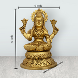 Lakshmi Idol - 6 x 4 Inches | Antique Brass Idol/ Laxmi Murti/ Lakshmi Murti for Pooja/ 1.580 Kgs Approx - Retail Maharaj