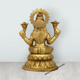 Lakshmi Idol - 6 x 4 Inches | Antique Brass Idol/ Laxmi Murti/ Lakshmi Murti for Pooja/ 1.580 Kgs Approx - Retail Maharaj