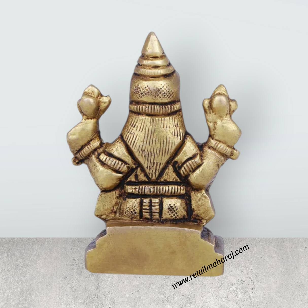 Laxmi Idol - 2 x 1.5 Inches | Antique Brass Idol/ Lakshmi Idol/ Lakshmi Murti for Pooja - Retail Maharaj