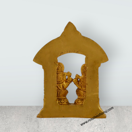 Laxmi Ganesh Murti - 4 Inches | Antique Brass Statue/ Lakshmi Ganesh Murti for Pooja/ 400 Gms Approx - Retail Maharaj