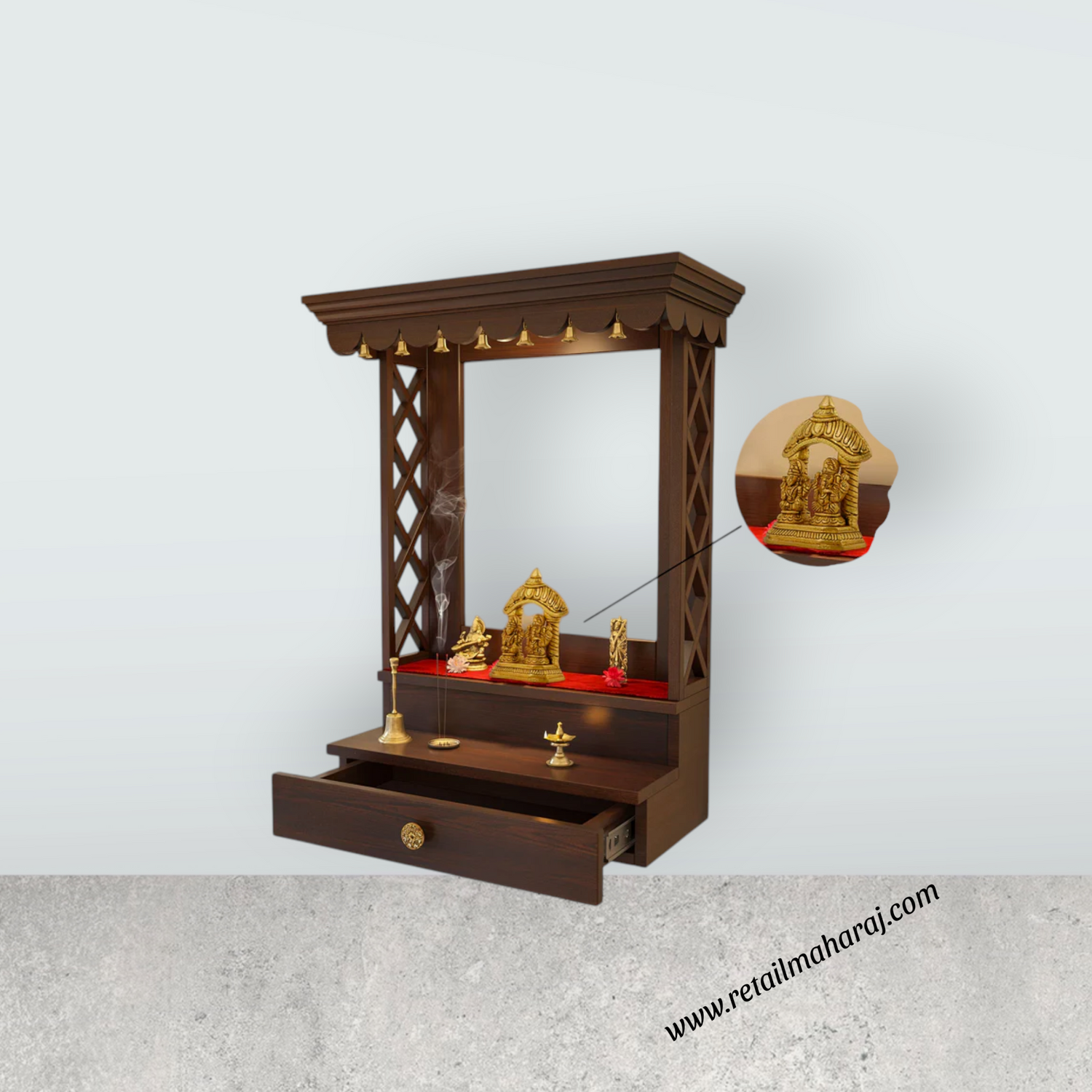 Laxmi Ganesh Murti - 4 Inches | Antique Brass Statue/ Lakshmi Ganesh Murti for Pooja/ 400 Gms Approx - Retail Maharaj