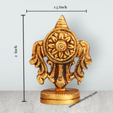 Vishnu Chakra - 2 Inches | Antique Brass Statue/ Vishnu Chakram for Pooja/ 80 Gms Approx - Retail Maharaj