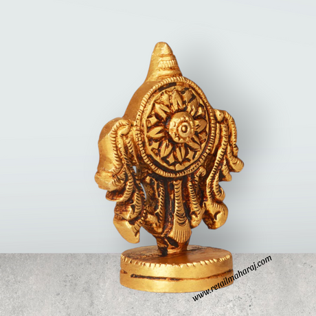 Vishnu Chakra - 2 Inches | Antique Brass Statue/ Vishnu Chakram for Pooja/ 80 Gms Approx - Retail Maharaj