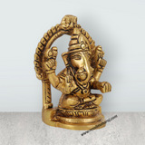 Ganesh with Arch Murti - 3.5 Inches | Antique Brass Statue/ Vinayagar Statue/ Ganesha Idol for Pooja - Retail Maharaj