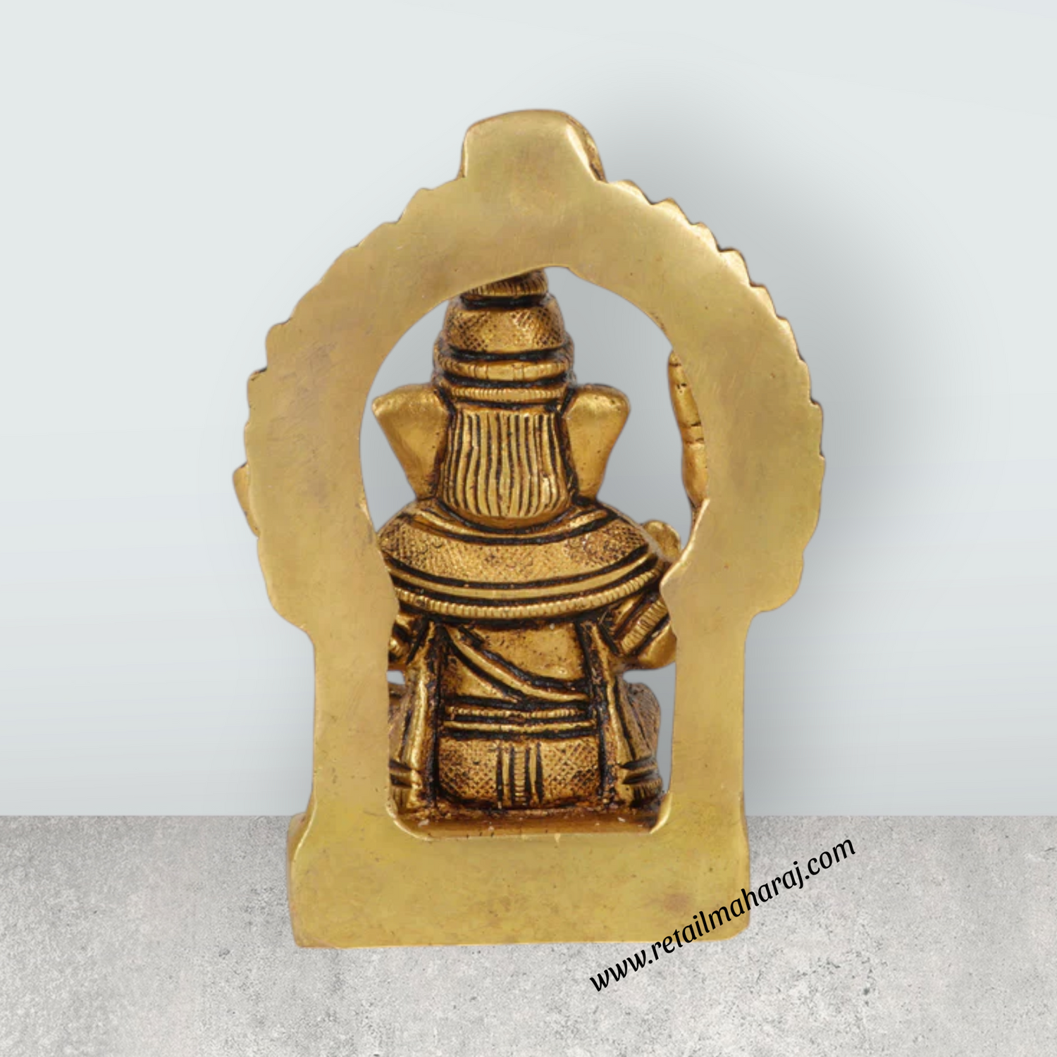 Ganesh with Arch Murti - 3.5 Inches | Antique Brass Statue/ Vinayagar Statue/ Ganesha Idol for Pooja - Retail Maharaj