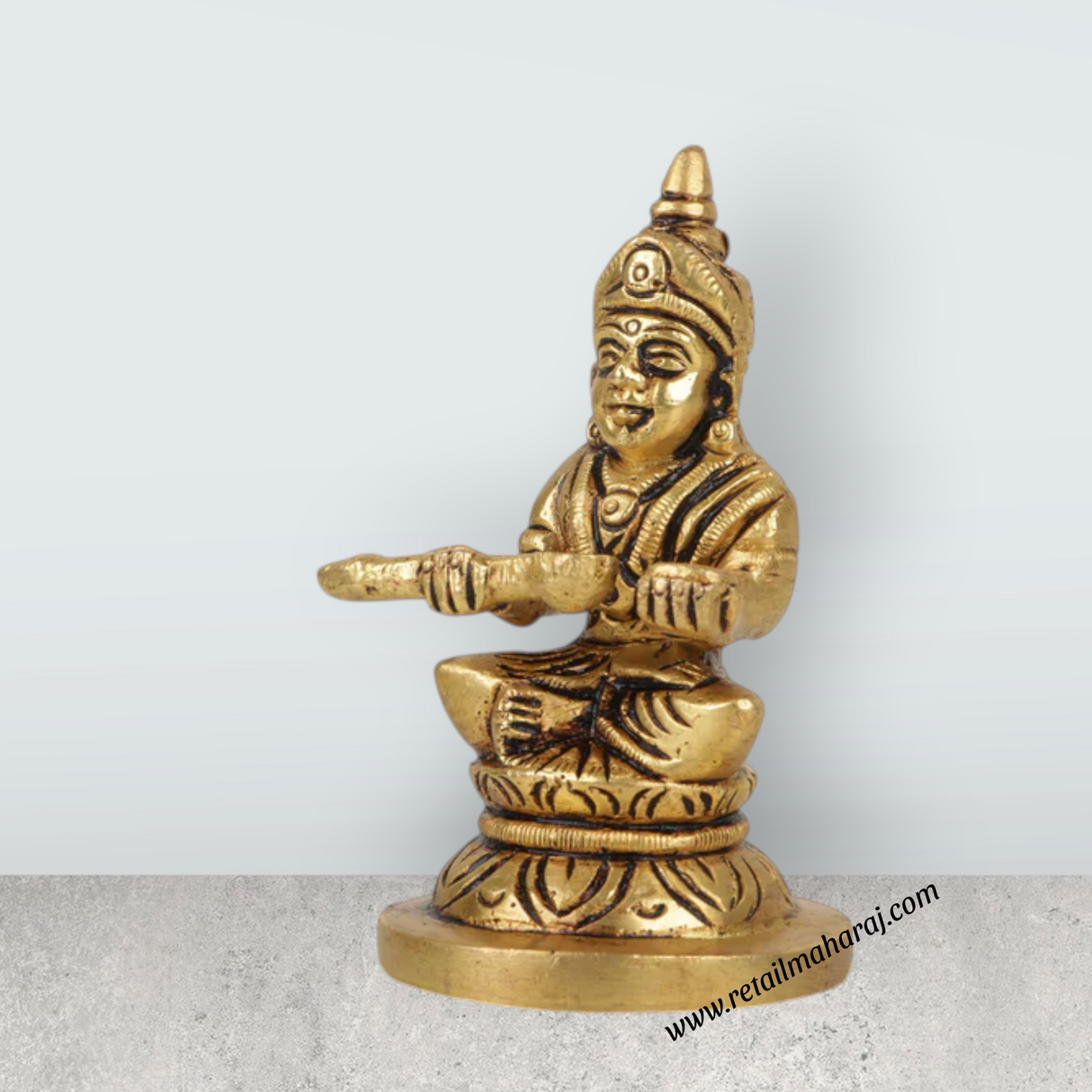 Annapuran Devi Murti - 3 Inches | Brass Idol/ Annapoorani Statue/ Annapurna Idol for Pooja